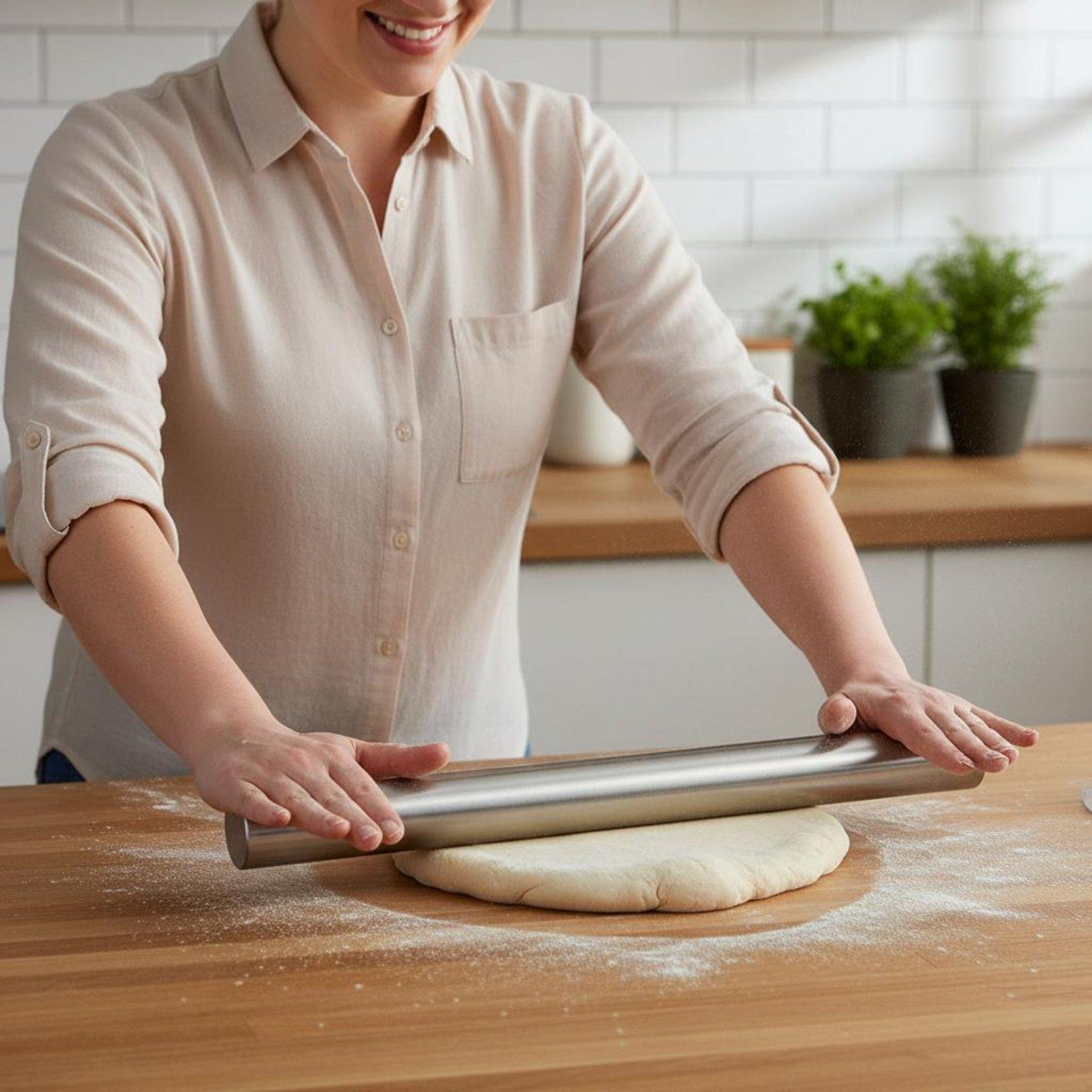 Kitchen Roller Baking - Rodillo de acero inoxidable profesional para