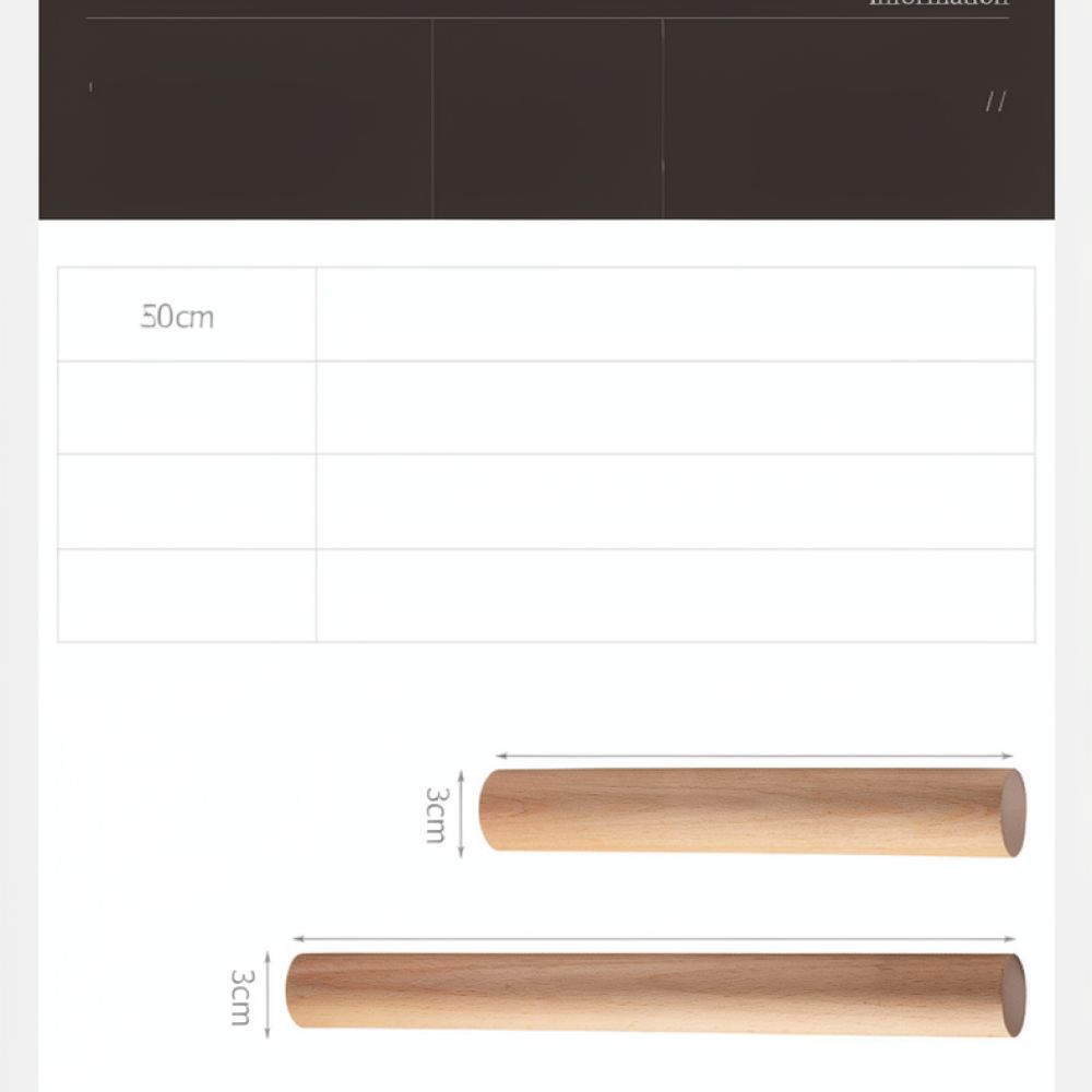 Kitchen Roller Baking - Rodillo de madera maciza para repostería,