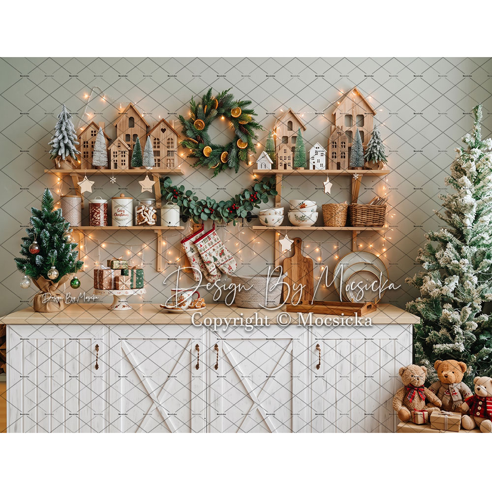 Kitchen Baking Background - Fondo Fotográfico Mocsicka de Navidad con